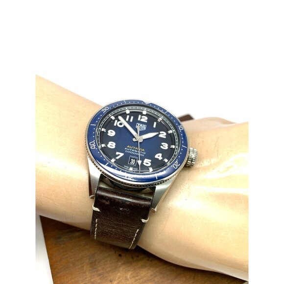 Tag Heuer Autavia Men's Watch WBE5116 Swiss Automatic Blue Dial Leather Strap - Picture 4 of 13